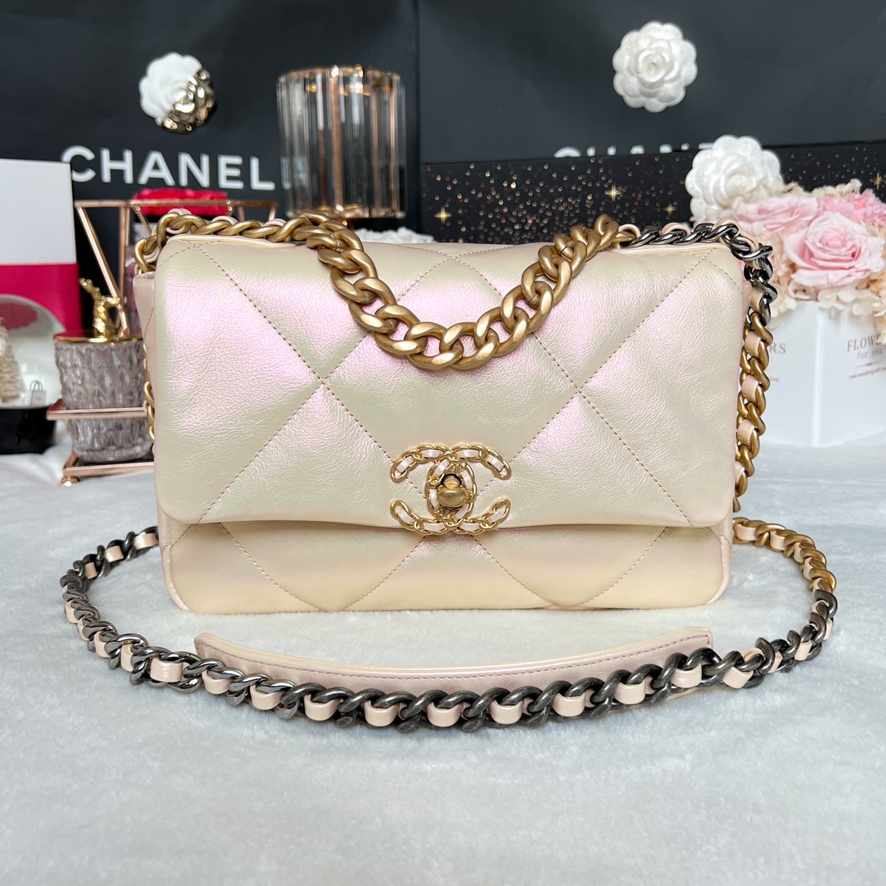 Chanel 19 Neon Pink Handbag at 1stDibs
