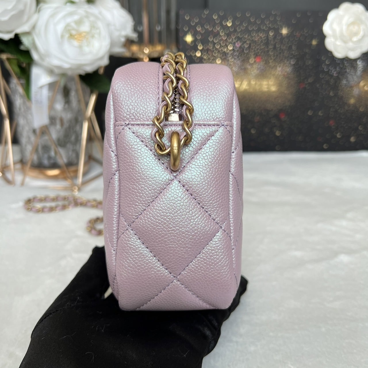 New Chanel Camera Bag Iridescent Caviar Microchip - usedband88