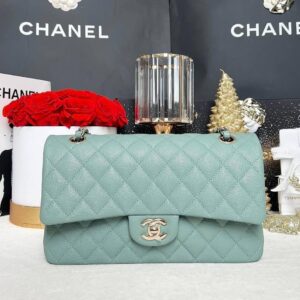 New Chanel Classic 10” 22C Caviar Microchip Full Set