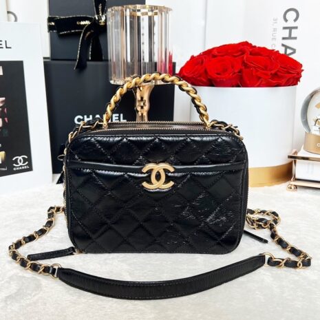 Used Like New Chanel Vanity 7.5 Calfskin Microchip Full Set 1