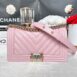 New Chanel Boy 10” Chevron Caviar Microchip Full Set 1