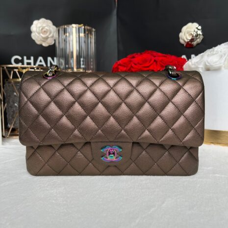 Used In very good condition Chanel Classic 10” Goatskin Rainbow Holo21 Full Set 1