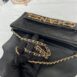 Used Like New Chanel Calfskin Quilted Enchained Clutch Black Holo 29 Full Set 13