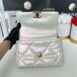 Used in Very Good Condition Chanel 19 Size 26 Iridescent Calfskin Holo31 Full Set 16