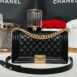 Used In very good condition Chanel Boy 10” Caviar GHW Holo28 Full Set no receipt 1