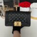 Used Very Good Condition Chanel Boy 8” Caviar Microchip Full Set 2