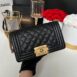 Used Very Good Condition Chanel Boy 8” Caviar Microchip Full Set 3