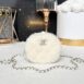 New Chanel Shearling Sheepskin Lambskin Quilted Round Clutch With Chain White Holo31 Full Set no receipt 1