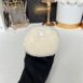 New Chanel Shearling Sheepskin Lambskin Quilted Round Clutch With Chain White Holo31 Full Set no receipt 2