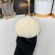 New Chanel Shearling Sheepskin Lambskin Quilted Round Clutch With Chain White Holo31 Full Set no receipt 3