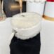 New Chanel Shearling Sheepskin Lambskin Quilted Round Clutch With Chain White Holo31 Full Set no receipt 7