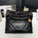 Used Like New Chanel 22 Calfskin Medium Size Microchip Full Set 1