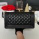 Used Like New Chanel Boy 10” Caviar Microchip Full Set 4