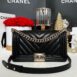 Used Like New Chanel Boy 10” Chevron Caviar Microchip Full Set 1