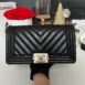 Used Like New Chanel Boy 10” Chevron Caviar Microchip Full Set 2