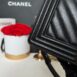 Used Like New Chanel Boy 10” Chevron Caviar Microchip Full Set 8