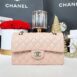 Used Like New Chanel Classic 9” Light Beige Caviar Microchip Full Set 1