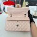 Used Like New Chanel Classic 9” Light Beige Caviar Microchip Full Set 18