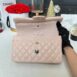 Used Like New Chanel Classic 9” Light Beige Caviar Microchip Full Set 21