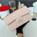 Used Like New Chanel Classic 9” Light Beige Caviar Microchip Full Set 3