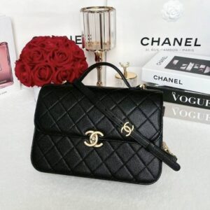 Used Like New Chanel Flap Bag Caviar GHW Microchip Full Set