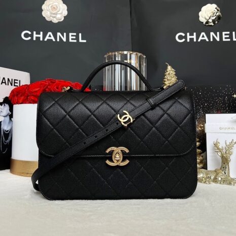 Used Like New Chanel Flap Bag Caviar Microchip Full Set 1