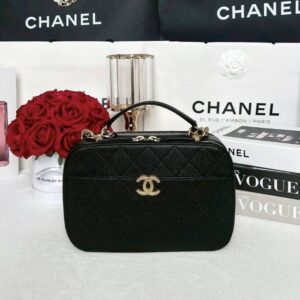 Used in Very Good Condition Chanel Vanity Top Handle Caviar GHW Holo27 Full Set no receipt