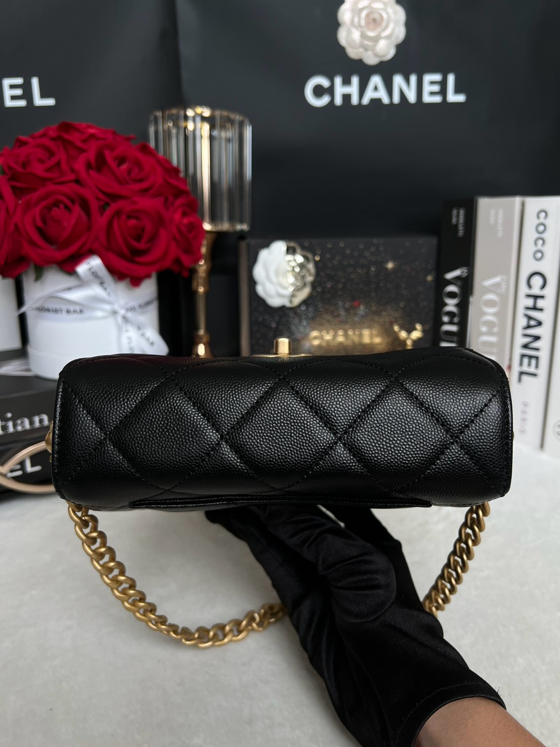 Used Like New Chanel Mini 7.5 Caviar Microchip Full Set - 图片 11