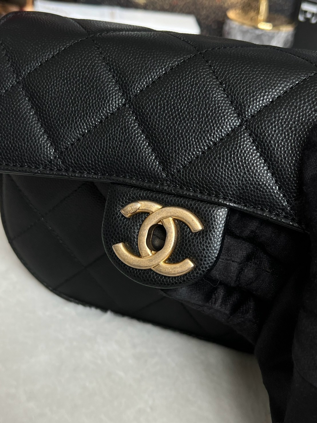 Used Like New Chanel Mini 7.5 Caviar Microchip Full Set - 图片 13