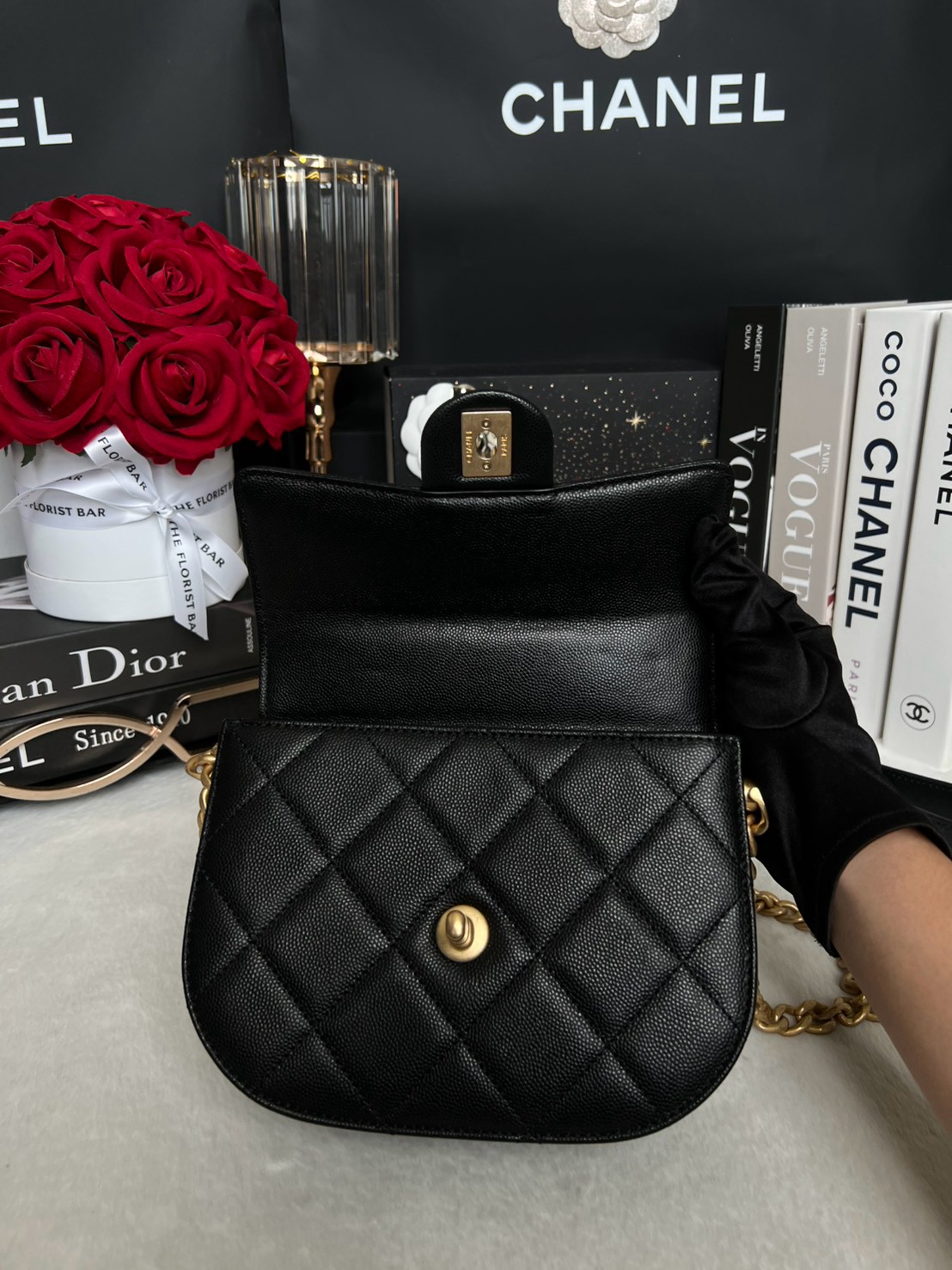Used Like New Chanel Mini 7.5 Caviar Microchip Full Set - 图片 14