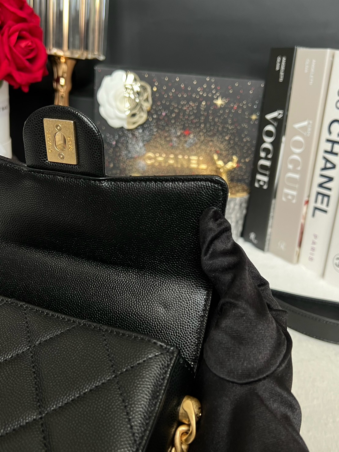 Used Like New Chanel Mini 7.5 Caviar Microchip Full Set - 图片 16