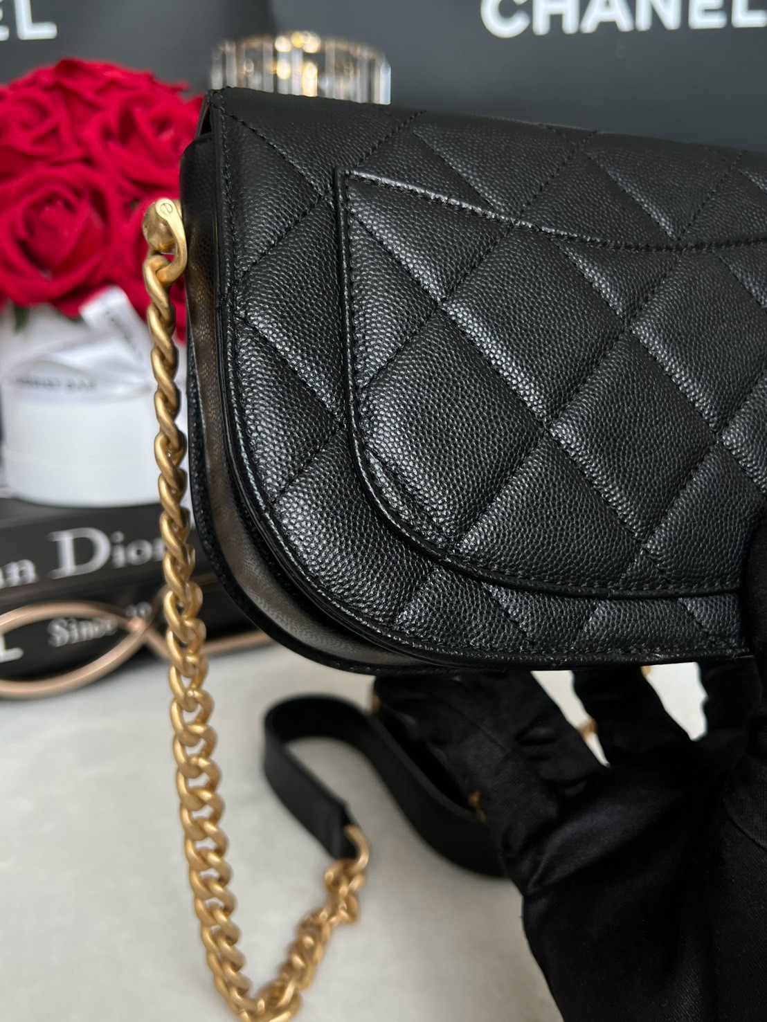 Used Like New Chanel Mini 7.5 Caviar Microchip Full Set - 图片 8