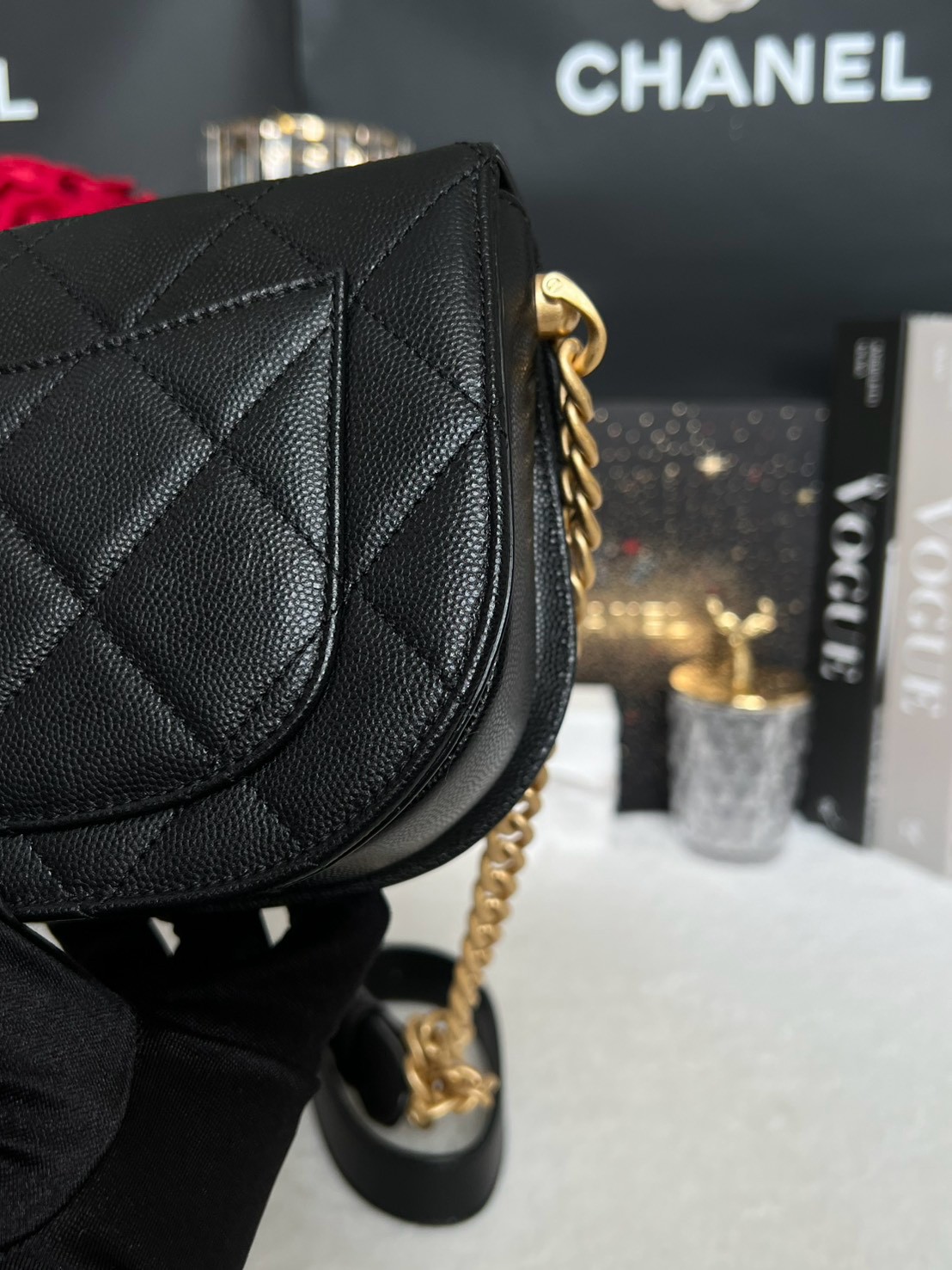 Used Like New Chanel Mini 7.5 Caviar Microchip Full Set - 图片 9