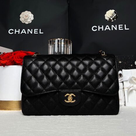 Used Like New Chanel Jumbo Caviar Holo25 GHW Full Set 1