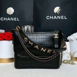 Used Like New Chanel Gabrielle Croc Medium Holo28 Full Set no receipt