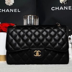 Used Like New Chanel Jumbo Caviar Holo25 GHW Full Set