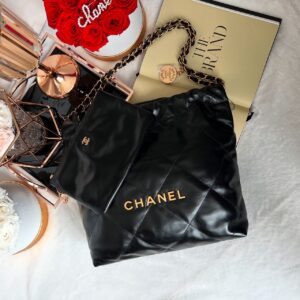 New Chanel 22 Small Calfskin Microchip Full Set ปี24