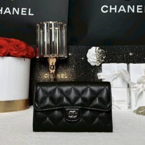 Unused Chanel Wallet Medium 6" Caviar Microchip Full Set