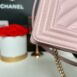 Used Like New Chanel Boy 10” Chevron Caviar Microchip Full Set 8