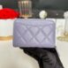 Used Like New Chanel Card Holder Zipper Coin Purse Purple LGHW Microchip Full Set 3