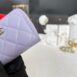 Used Like New Chanel Card Holder Zipper Coin Purse Purple LGHW Microchip Full Set 7