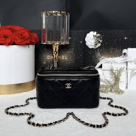 Used Like New Chanel Vanity Box Lambskin Holo30 Full Set no receipt 1