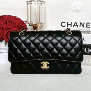 Used Like New Chanel Classic 10” Caviar GHW Microchip Full Set no receipt