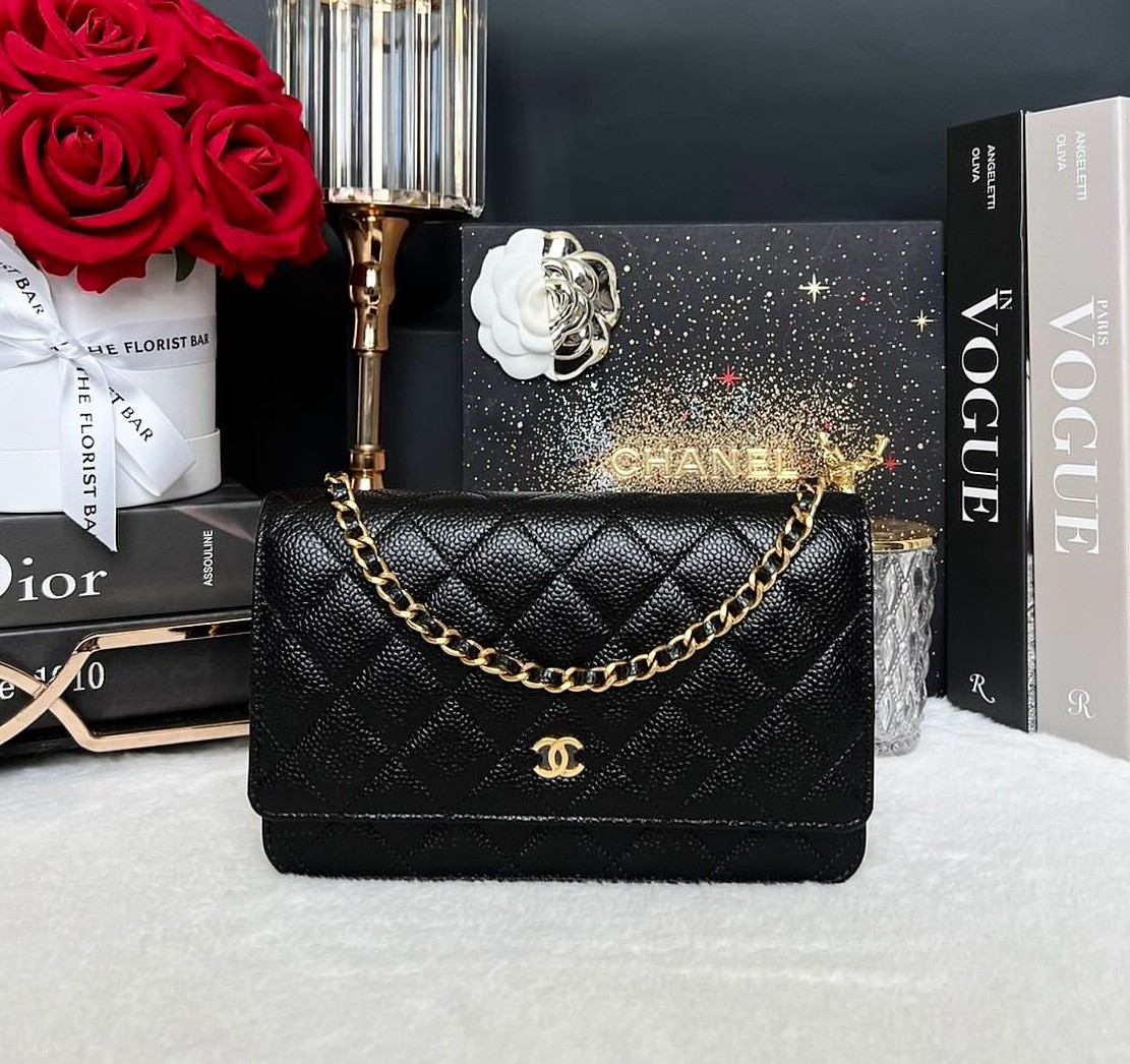 New Chanel Woc Caviar GHW Microchip Full Set ปี22