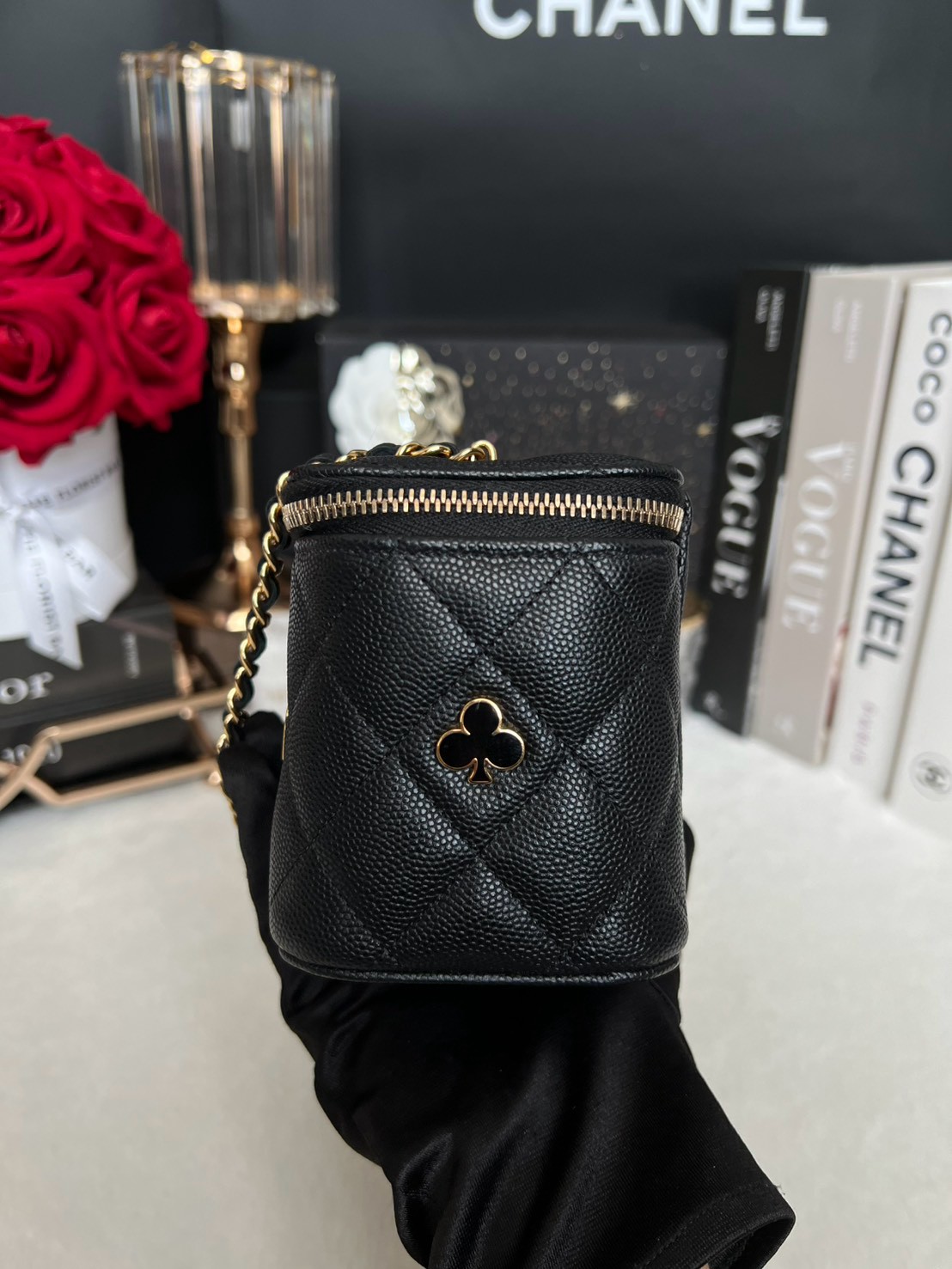 Used Like New Chanel Vanity Box Caviar Microchip Full Set no receipt - Image 4