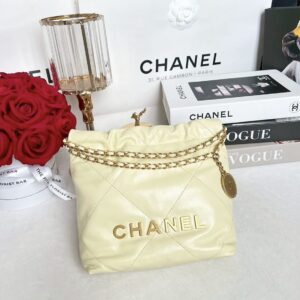 Used in Very Good Condition Chanel 22 Mini Calfskin Microchip Full Set
