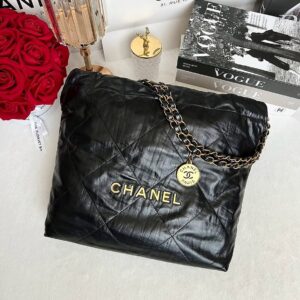 Used Like New Chanel 22 Small Calfskin Microchip Full Set