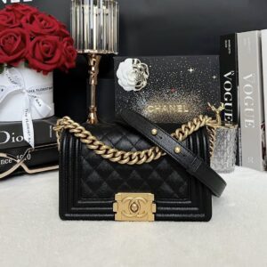 Keep Unused Chanel Boy 8 Caviar Microchip Full Set