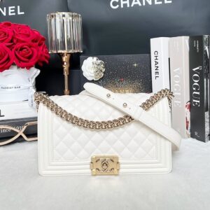 Used Like New Chanel Boy 10 Caviar Microchip Full Set