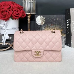 Used in very good condition Chanel Classic 9 Light Pink Lambskin 23S Microchip Full Set